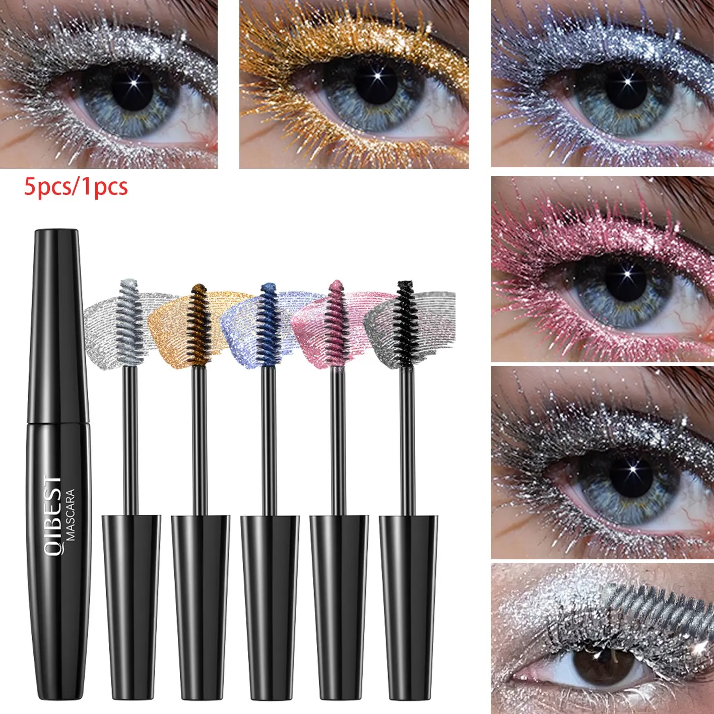 Shimmering Glitter Mascara, Waterproof Long-Lasting Lash Enhancer, Natural Volume & Definition, Easy Application, Daily Use Makeup Essential