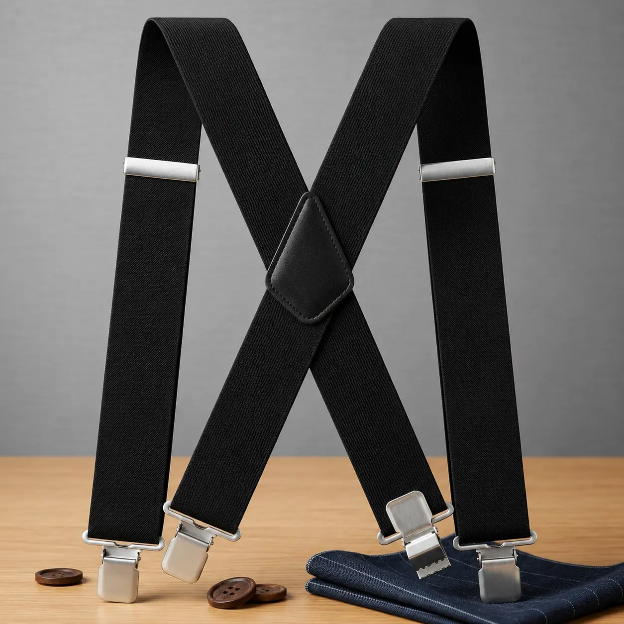X Back Mens Work Suspenders 2 Inch Wide Heavy Duty Adjustable Straps with Sturdy Clips