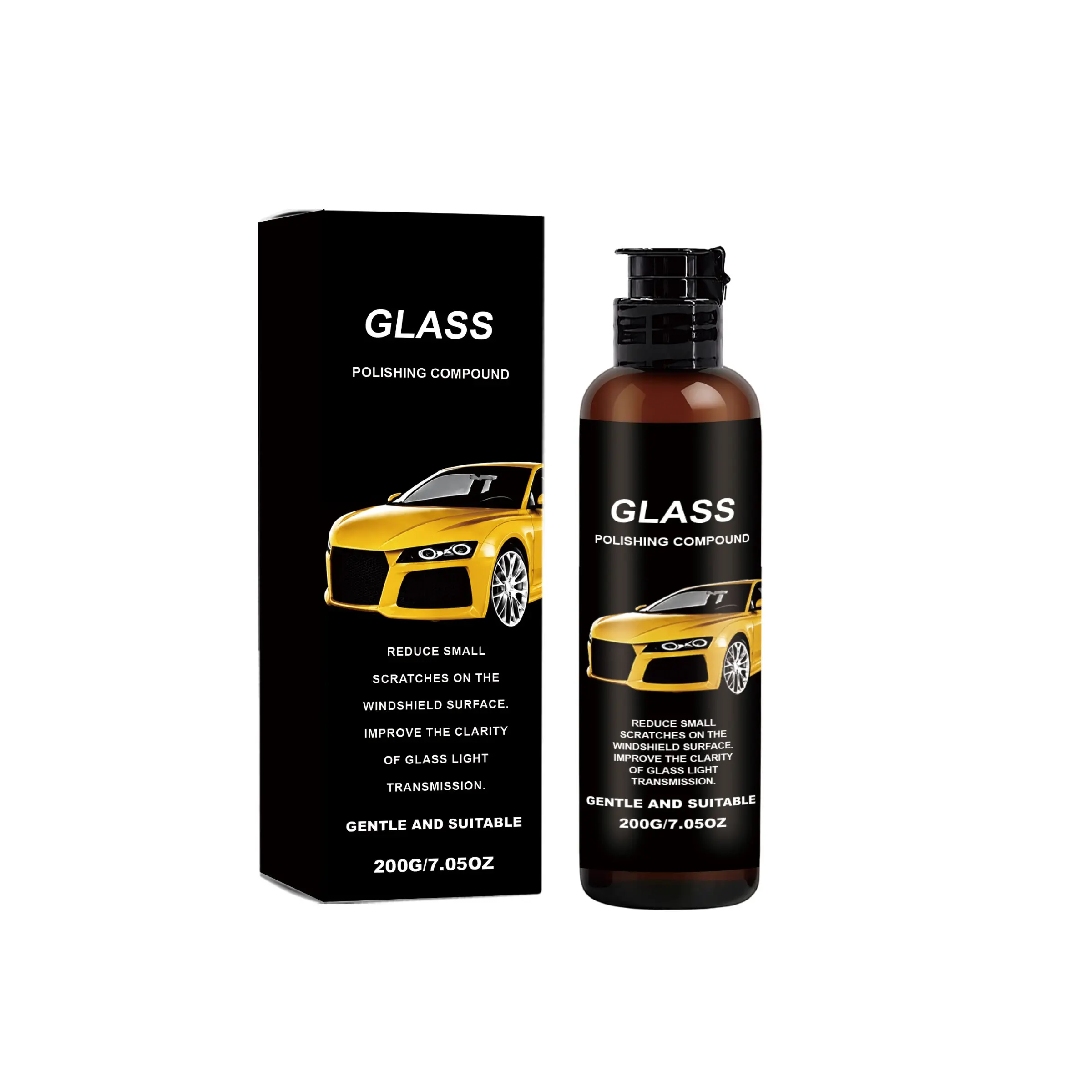 Car Glass Polisher, Daily Car Window Care Renewal, Removes Dirt and Stains, Clear Vision Maintenance Agent, Automotive Glass Cleaner