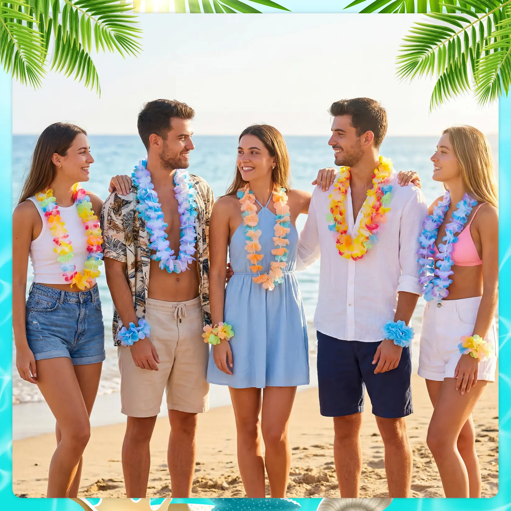 Hawaiian Artificial Flower Leis Bulk for Home Decor – 150 PCS, Exotic Gradient & Solid Colors, 39-41 Inch Necklaces – Perfect for Graduation, Beach, Pool, Birthday, Wedding, Aloha Party – Decorative Faux Flowers