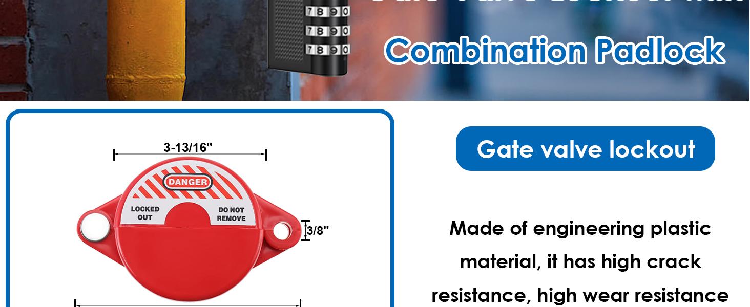 1 Pack Gate Valve Lockout Device with Coded Lock Suited for 1to2-1/2 gate Valve Handles Gate Valve Lockout Water Spigot Lock for Outdoor Faucet Water Spigot Faucet Devices