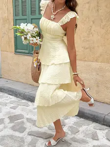 Women's Casual Daily Dress, Multi-Layer Skirt Design, Essential for Beach Vacations and Dates, Comfortable and Stylish