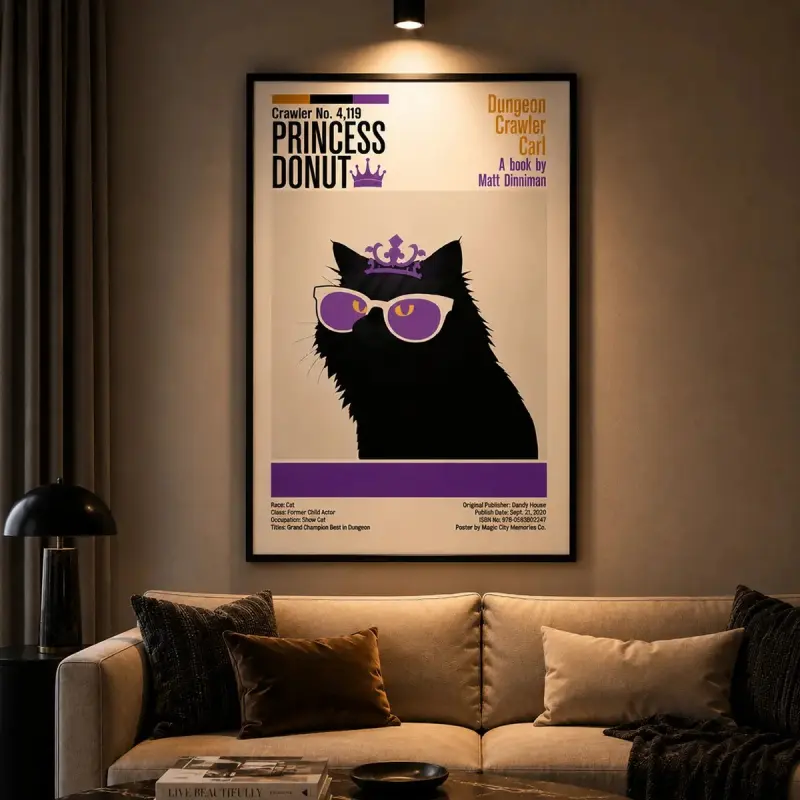 Dungeon Crawler Carl Poster, The Dungeon Anarchist’s Cookbook Profile Art, Princess Donut & Prepotente MCM Exclusive Fan Art Print, LitRPG Sci-Fi Dystopian Book Decor, Matt Dinniman-Inspired Illustration, Fantasy Wall Art, Book Lover Gift