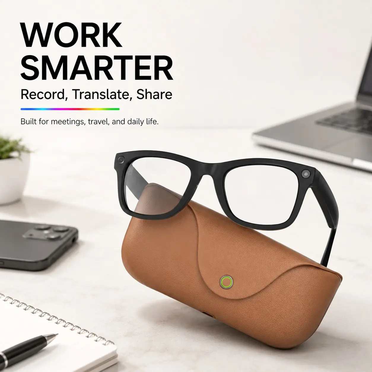 Touch Control Hands-Free Smart Sunglasses Smart Translation Glasses  Ai Translator, 2026 New Multi-Function Modern Wearable Camera Glasses, Ultra Crisp 3280×2464 Photos, Premium HD Video Capture Footage, Bluetooth Call & Music, IP65 Dustproof Swea