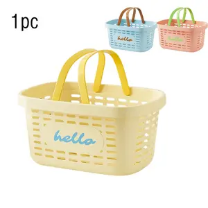 1pc Bath Basket Handheld Drainage Shower Basket, Student Bathroom Storage Basket, Dormitory Wash Basin Organizer Household