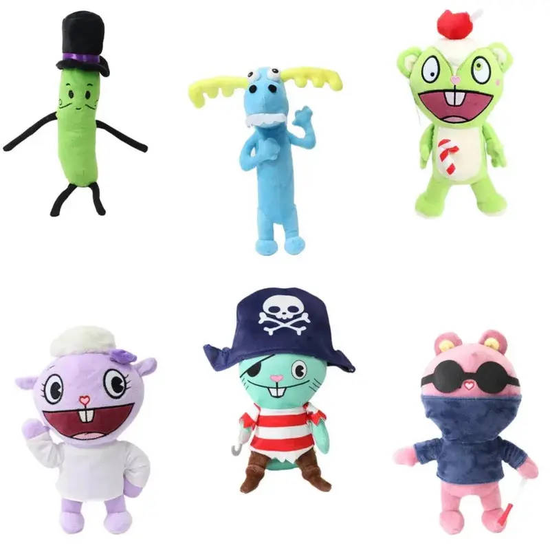 25CM HTF Happy Tree Friends Anime Happy Tree Friends Soldier Fliqpy Plush Toys Dolls Military Flipy Doll Plush Toy for Kids Gift