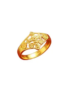 1pcs Cross Ring High-End Copper Plated 24k Gold, Engraved with Chinese Text 'god Blesses', Modest Style, All Seasons Jewelry