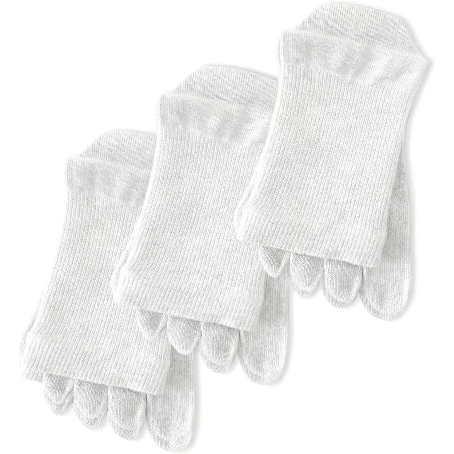 3Pcs Organic Cotton Toe Socks for Women,5 Finger Split Toe Separator Bunion Socks for Foot Alignment,Sensitive Skin