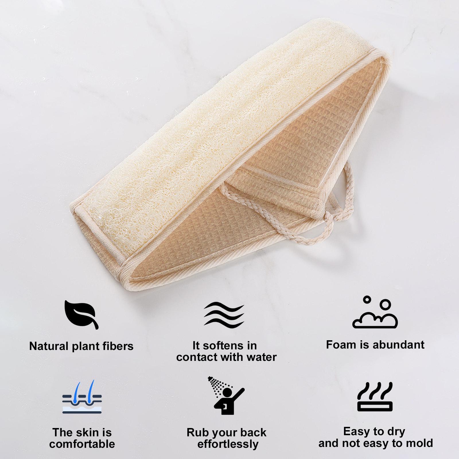Loofah Back Rub Towel(2 Pack) Made with Natural Eco-Friendly and Biodegradable Loofah  For Women and Men  Exfoliates  Shower  Body scrubber