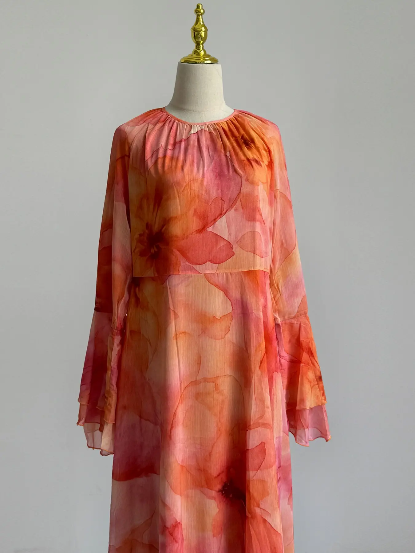 New Muslim Women's Multicolor Floral Two-Piece Dress, Long Sleeve, Modest Style, All Seasons, Loose Fit, Vacation Wear, Abaya, Modesty Muslim Clothing