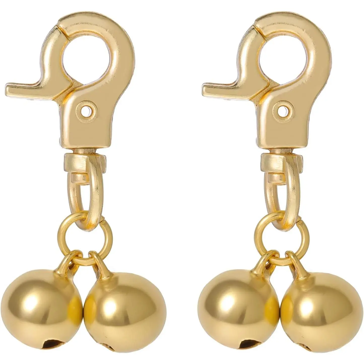 2 Pcs Gold Bells for Dog Collars Cat Bell for Pet Collar with Heavy Duty Snap Clips Pet Pendant Accessories Pet Christmas Gift Training Pet Collar Charms