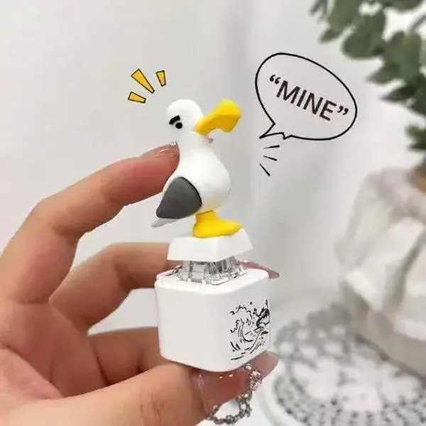 Bird voice button light-up electronic pendant keyboard creative stress-relief sound-making duck toy
