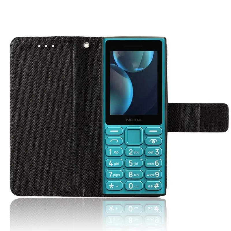 Vegan Leather Flip Phone Case, Stain-Resistant, Compatible with Nokia 108 4g, Hmd 105 4g, Hmd 200 4g, Includes Lanyard and Stand Function