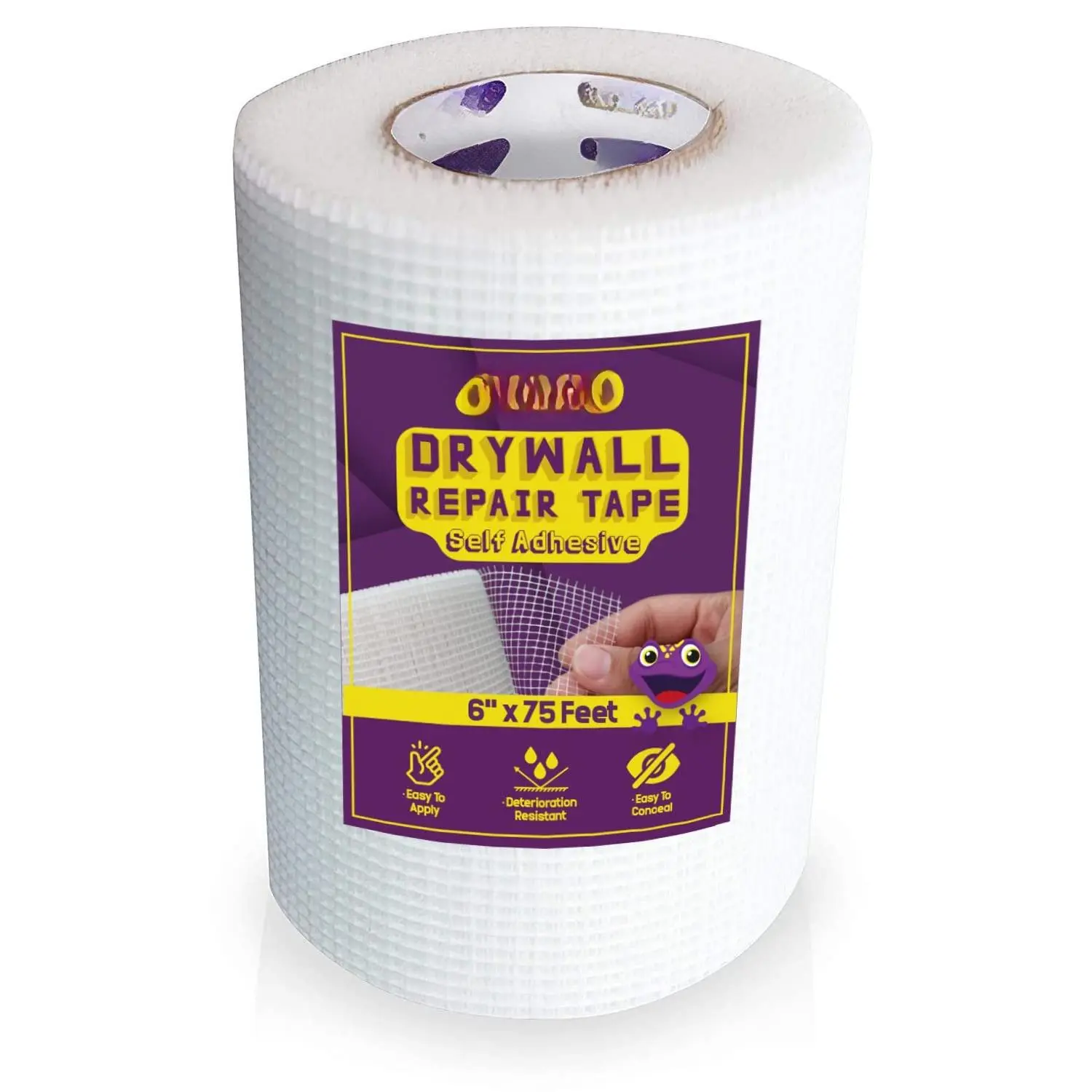 Fiberglass Drywall Repair Tape, 6-Inch by 75-Foot, Heavy-Duty Self-Adhesive Wall Crack and Seam Patch