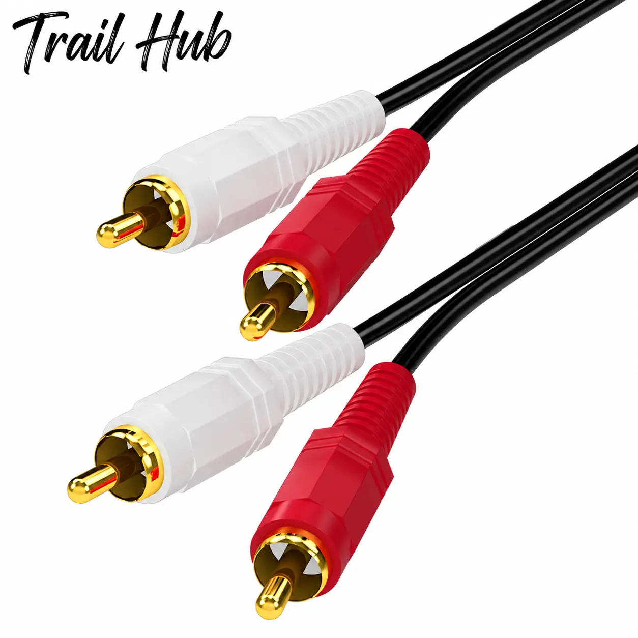 High-Performance Dual RCA Audio Cable with Color-Coded Red and White Connectors for Stereo Audio Splitting, Compatible with AV Receivers, Home Theater Systems, Computers, and Audio Equipment