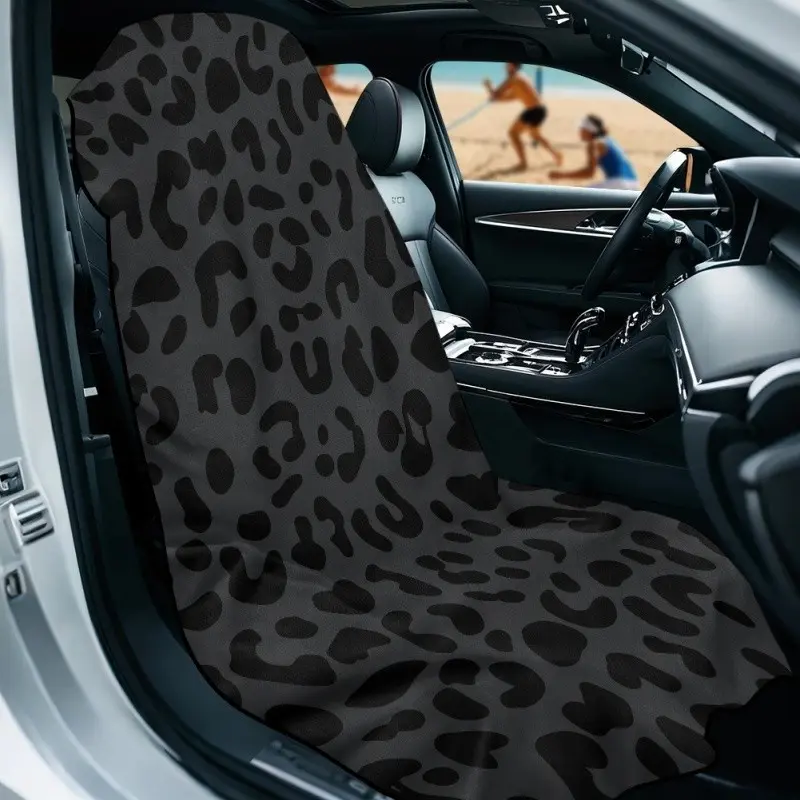 Leopard Print Car Seat Towel, Soft Plush Automotive Seat Cover, Front Seat Protector, Yoga Mat, Beach & Outdoor Towel for Women, Towel Seat Covers for Cars, Car Seat Accessories