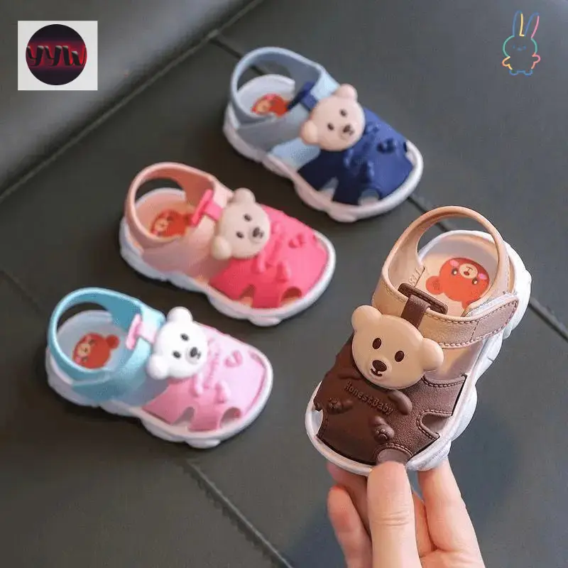YYW1 Toddler Unisex All-Season Breathable Flat Sandals - Lightweight, Anti-Slip, Adorable Cartoon Design for Indoor & Outdoor Adventures