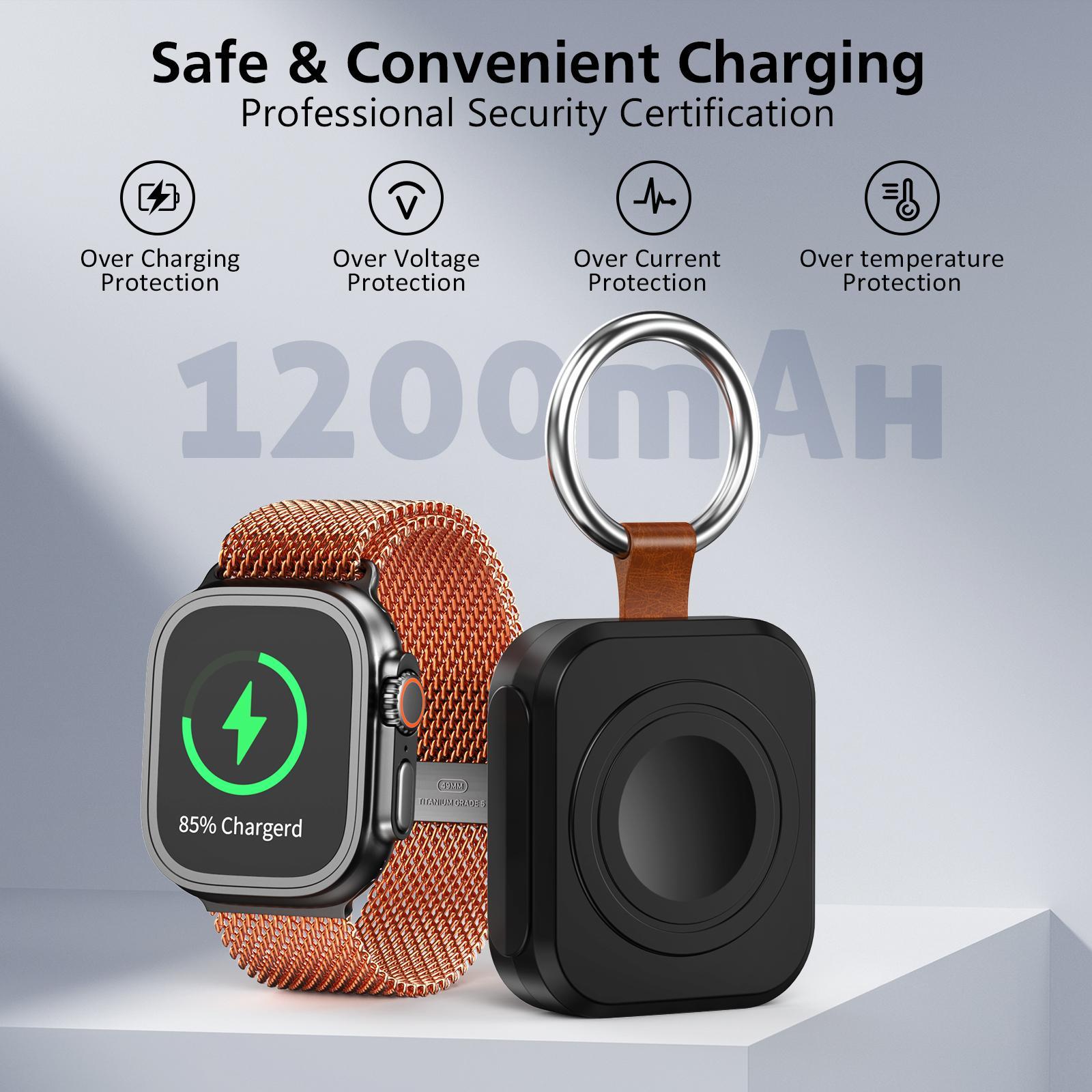 Portable Charger for Apple Watch, Wireless Magnetic Charger, 1200mAh Power Bank Travel Keychain Accessories, Smart Chargers for Apple Watch Series, Wearable, Digital #GLOBAL PICKS