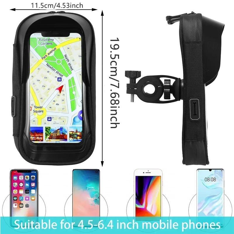 360° Rotatable Bicycle Motorcycle GPS Navigation Holder Waterproof Multi-function Mobile Phone Bracket Card Pack Bike Motorcycle Accessories