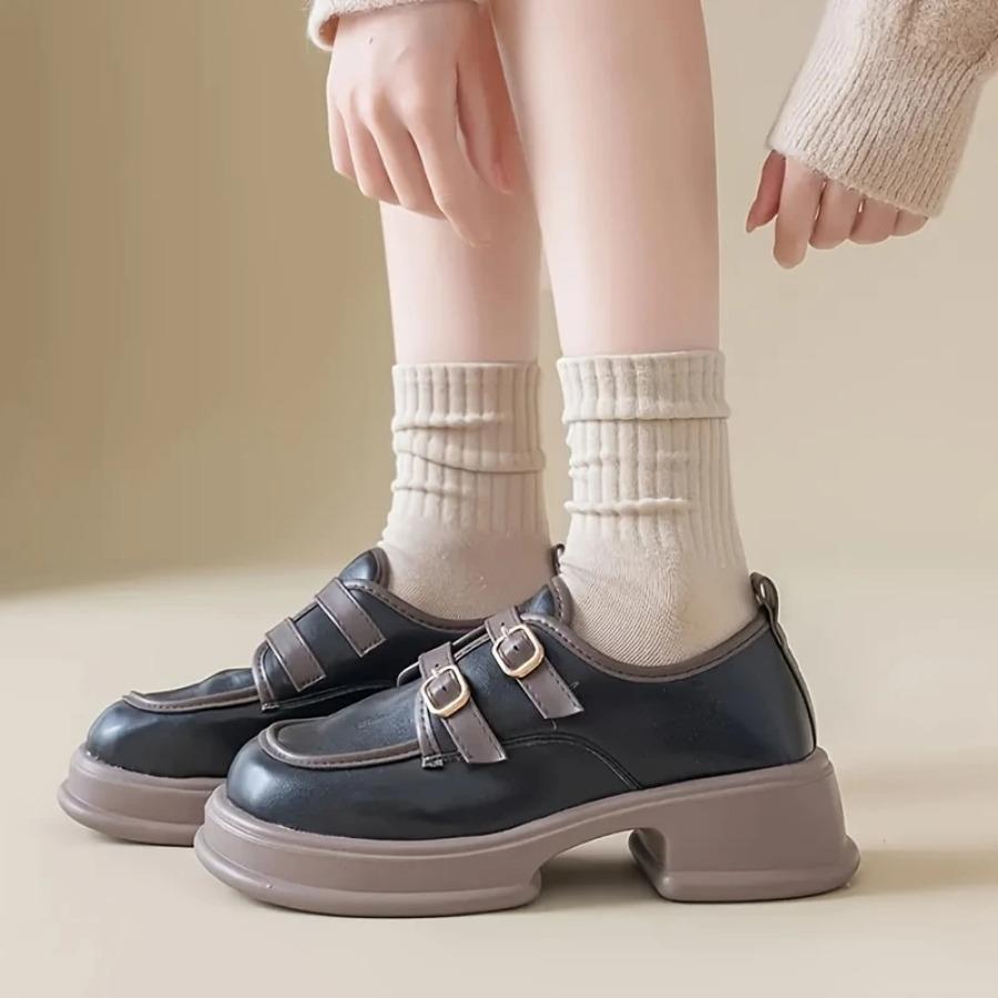 1Pairs of Solid Color Mid Tube Socks - Mixed Color, Striped Mid Tube Socks, Suitable for Outdoor Wear in All Seasons Fashion Minimalist