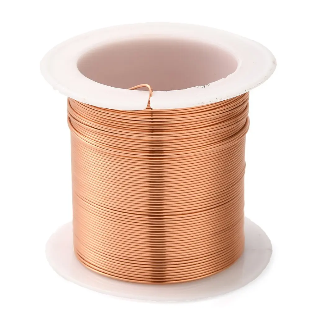 Round Copper Beading Wire for Jewelry Making, 1 Roll, 0.6mm Thickness, Approx 18m/59.05ft Length