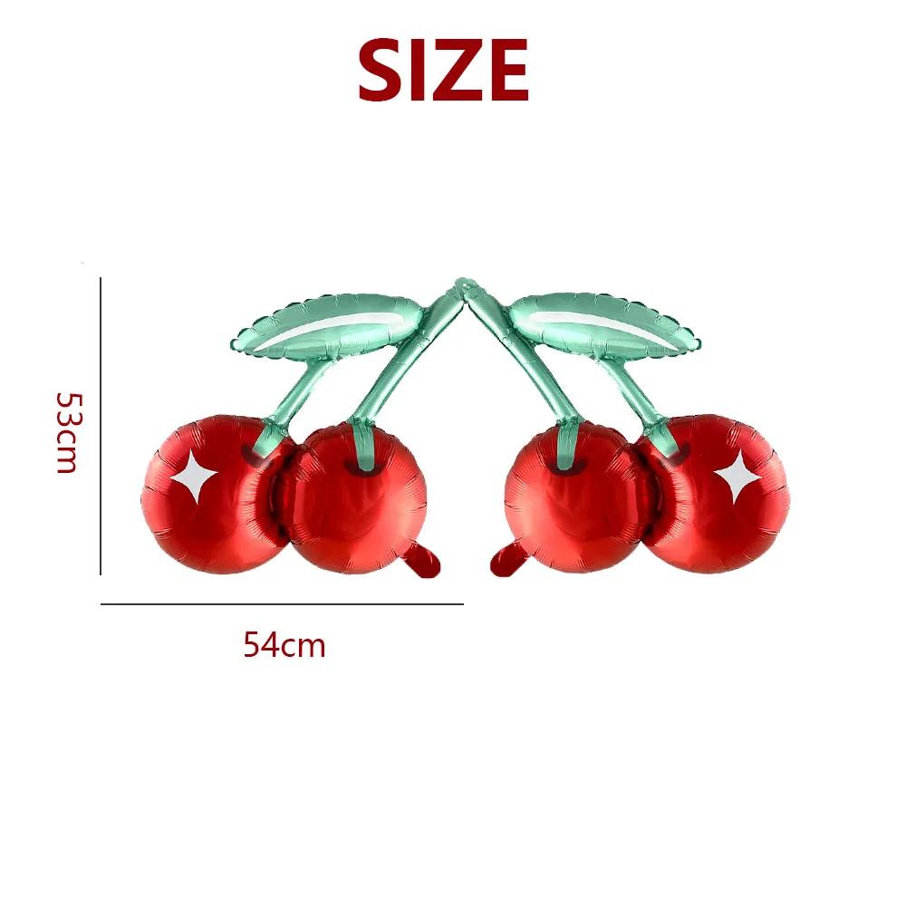 2/4/5/6pcs Cherry Aluminum Film Balloon Fruit Theme Sweet Girl lovely Cherry Birthday Party Valentine Scene Decoration Balloon