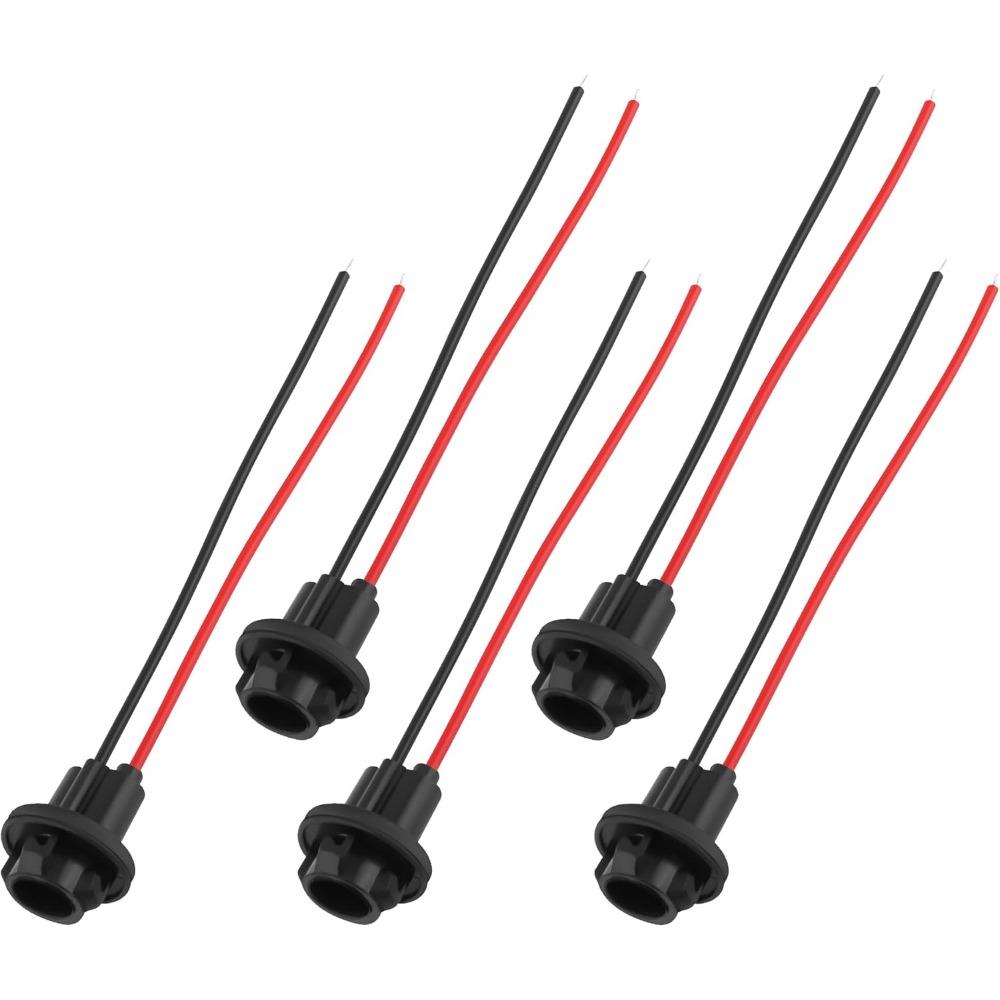 5PCS Bulb Socket with Wire Pigtail,T10 Socket For 158,161,168,175,194 ...
