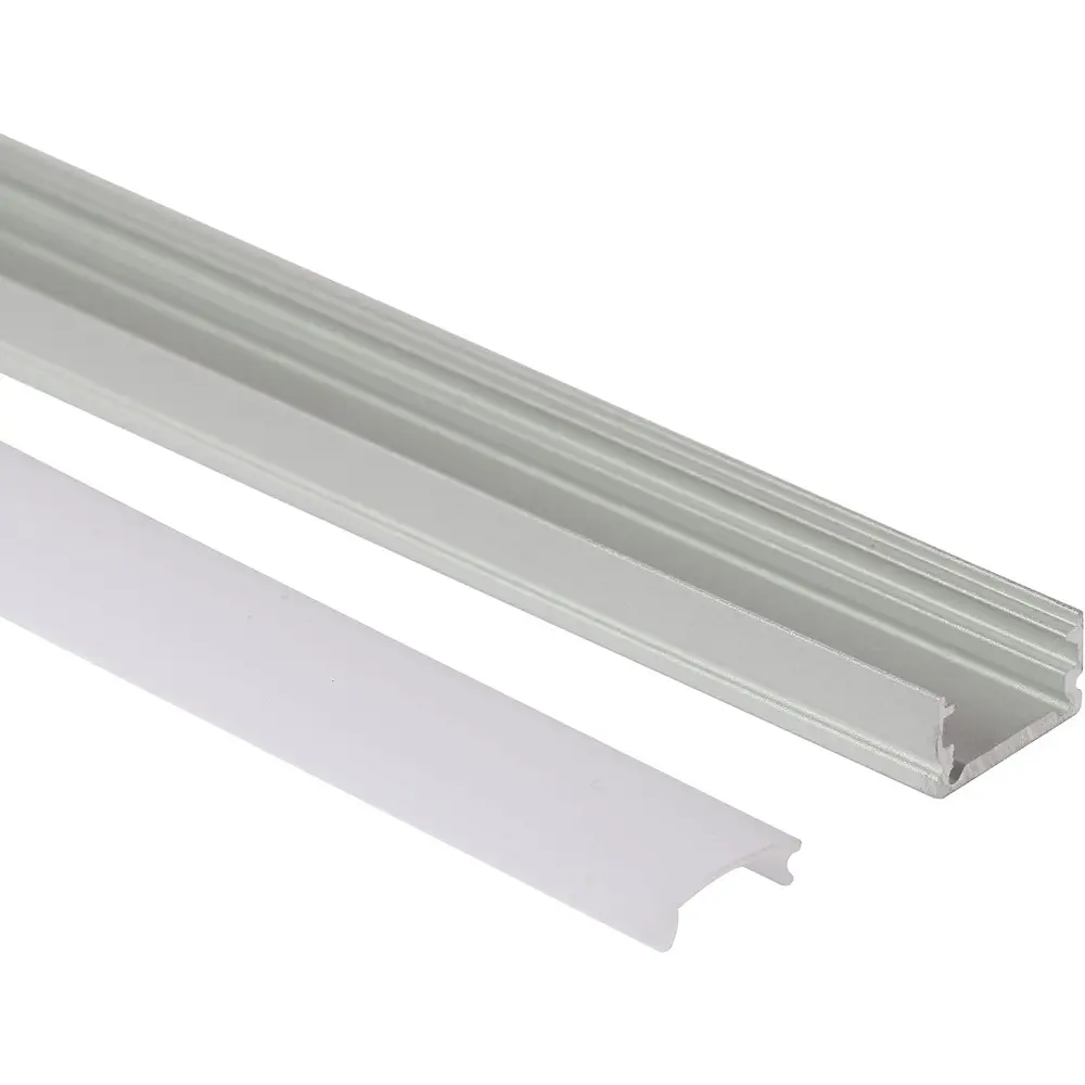 12pcs LED Profile, LED Channel 35.43inch silvery U-Shape LED Diffuser with Milky White Cover, End Caps And Mounting Clips Extrusion