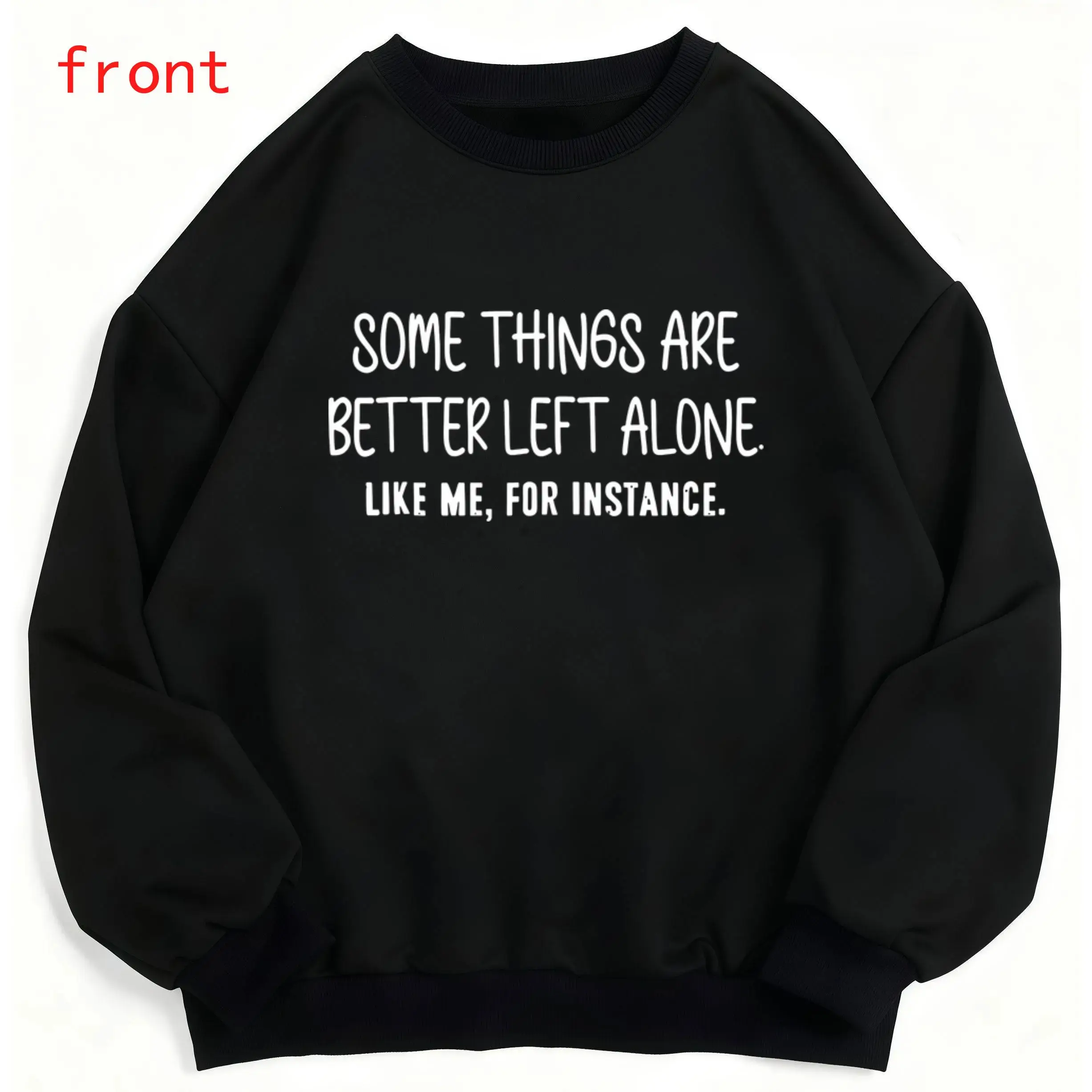 Premium Heavyweight Long Sleeve Sweatshirt with Witty Introverted Humor Print
