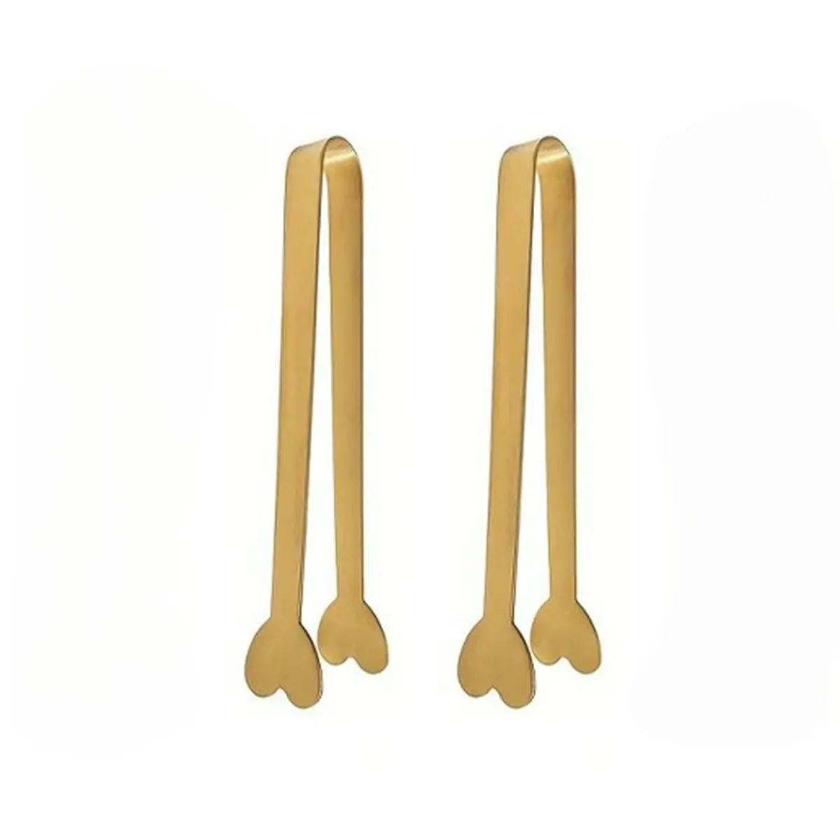 2pcs Luxury Mini Heart Sugar Clips, High-Quality Stainless Steel, Dishwasher Safe, Perfect for Parties and Tea Time