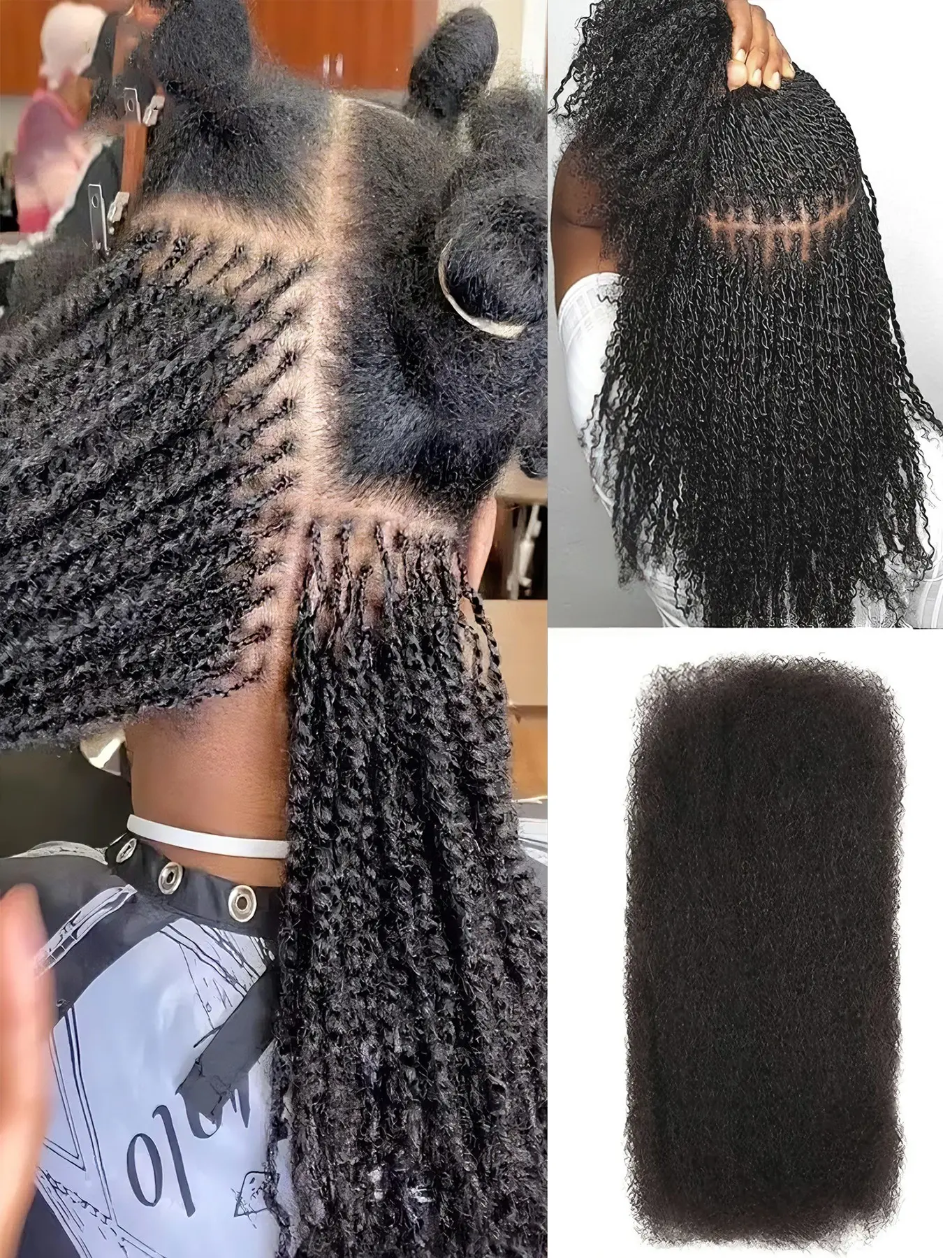 Afro Kinky Bulk Human Hair For Braiding Dreadlock Hair 30g/pc Natural Black Remy Human Hair Extension