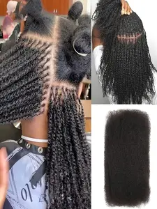 Afro Kinky Bulk Human Hair for Braiding, Natural Color African Braids Hair, Ideal for Dreadlocks, Human Hair Extensions