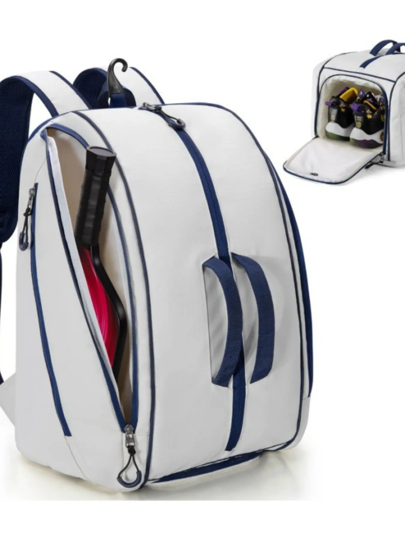 Minimalist Colorblock Multifunctional Pickleball Backpack, 15.6 Inch Laptop Compartment, Thick Foam Racquet Storage, Unisex Outdoor Sports Bag