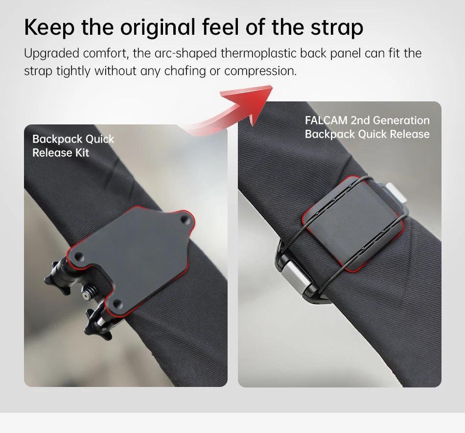 Ulanzi x Falcam F38 Quick Release System for Backpack & Shoulder Strap, upgraded Backpack Clip Kit, Shoulder Strap Mount for Gopro Sony Canon Nikon DSLR Camera Cage Quick Release Kit Base Arca-Swiss