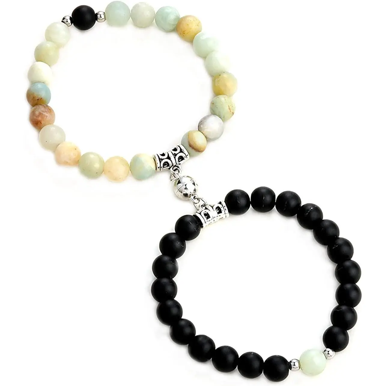 2 count  Stone Chakra Tiger Eye Beads Bracelet Couples Matching Frosted Stone Bracelet for Women Men   Lovers Friendship Unisex