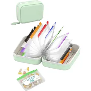 Waterproof Travel Storage Box, Portable Medicine Organizer, Color-Coded Reusable Bag, Ideal for Vitamins, Jewelry, Small Items, Supplement Organizer