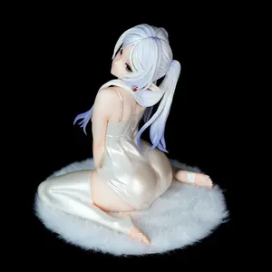 Frieren Sleepwear Figure 15cm Plush Base, Pearlized Silk Nightgown, Desktop Decor Gift, Anime Collectible Ornament
