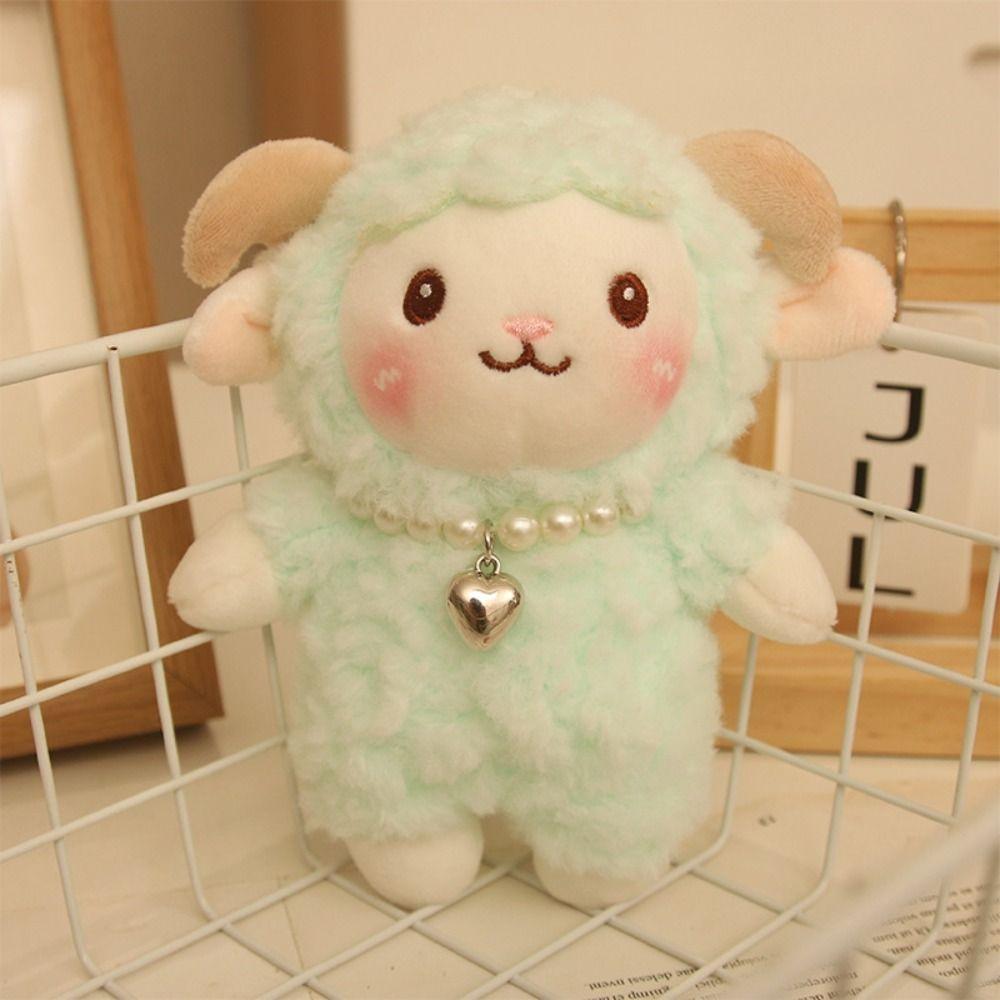 PP Cotton Little Sheep Plush Keychain Fluffy Soft Cartoon Animal Stuffed Doll Comfortable Portable Sheep Plush Keyring