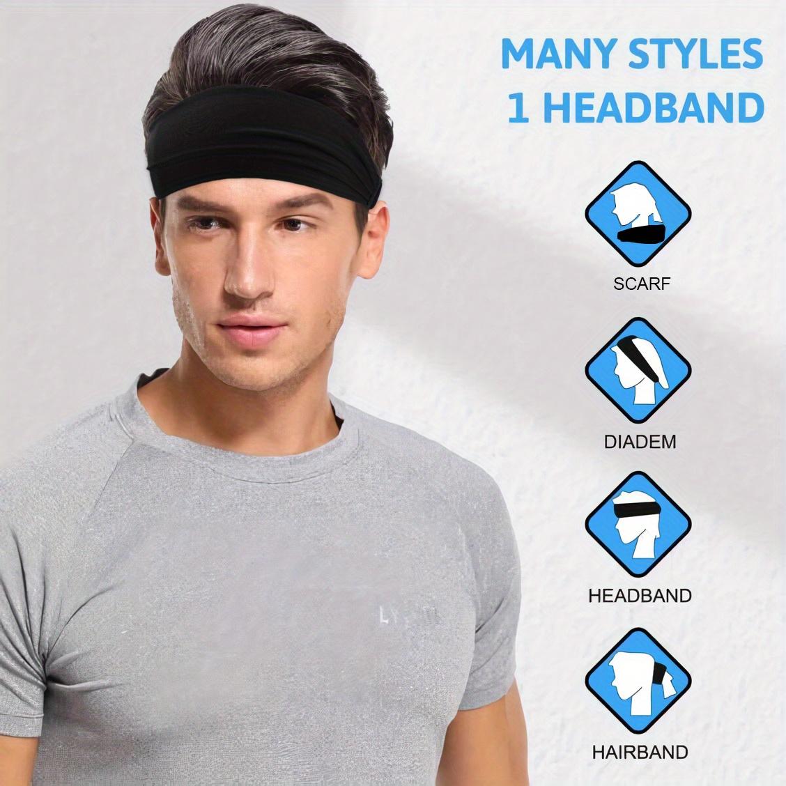 Set of 8 Athletic Headbands for Men, Featuring Adjustable, Non-Slip Designs That Wick Away Sweat, Ideal for Running, Cycling, Fitness, And Gym Workouts