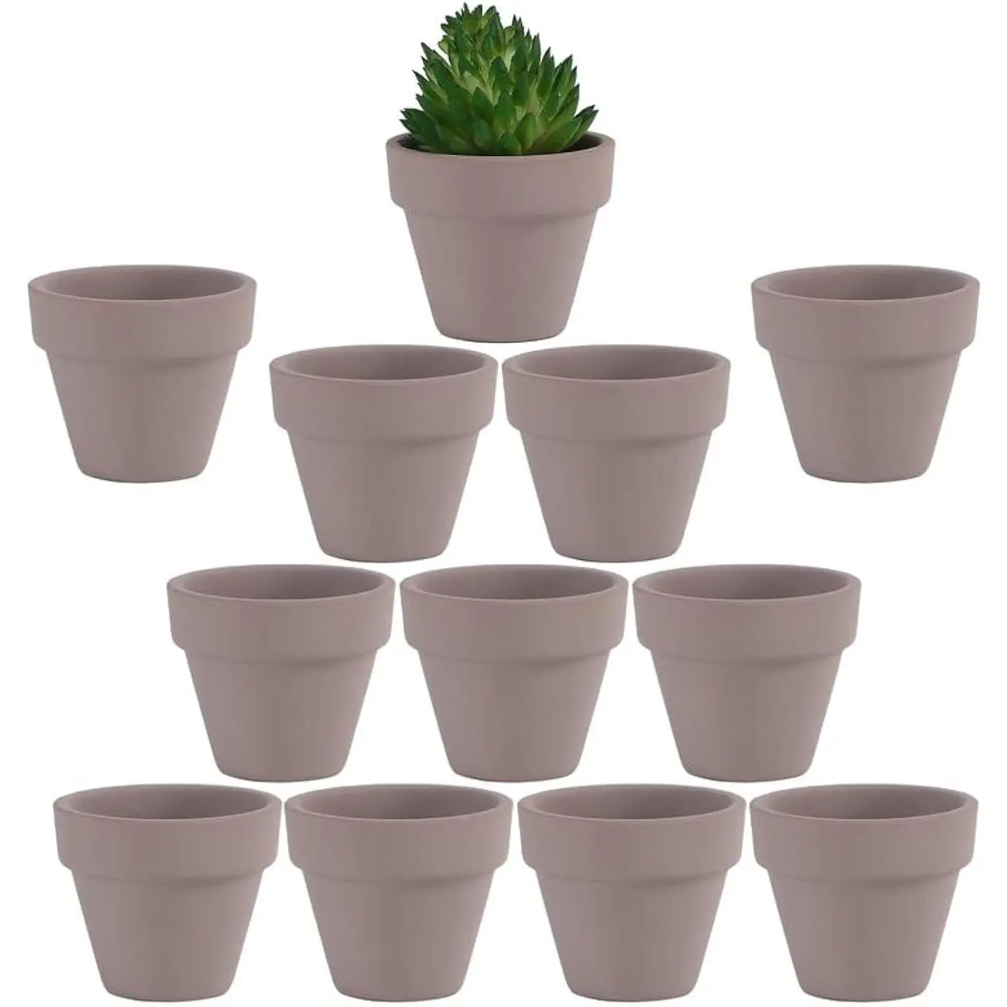 1.9 Inch  Grey Terracotta Pots Pack of 12-Small Mini White Clay Pots with Drainage Holes Flower   Cotta Planter for  Cactus,,Succulent ,Crafts