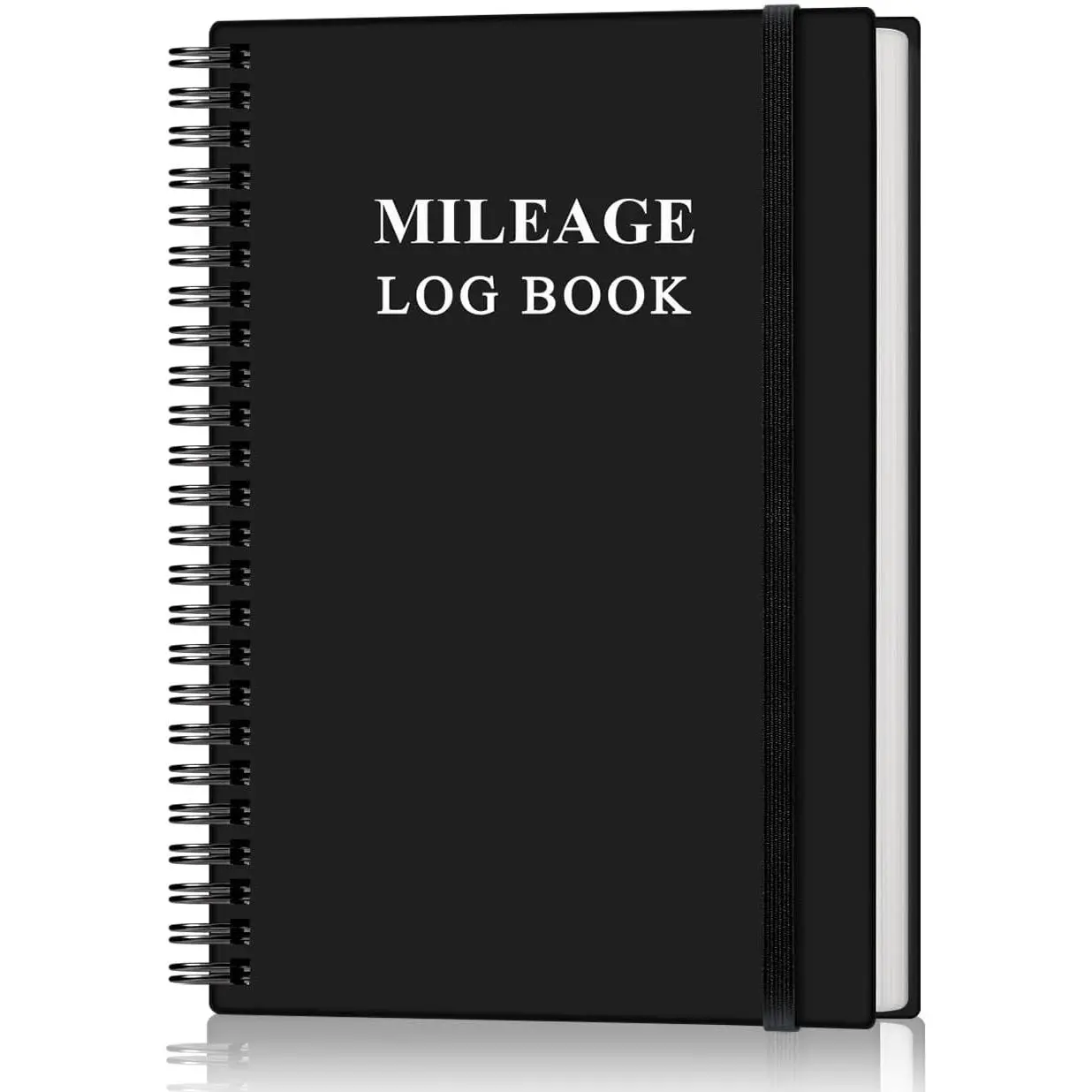 Mileage Log Book -  Maintenance Log Book, Mileage Log Book for Business, Track Mileage, Expenses, Gas Consumption, Lubrication, Repairs & Accessories, 5.8" x 8.3",Black