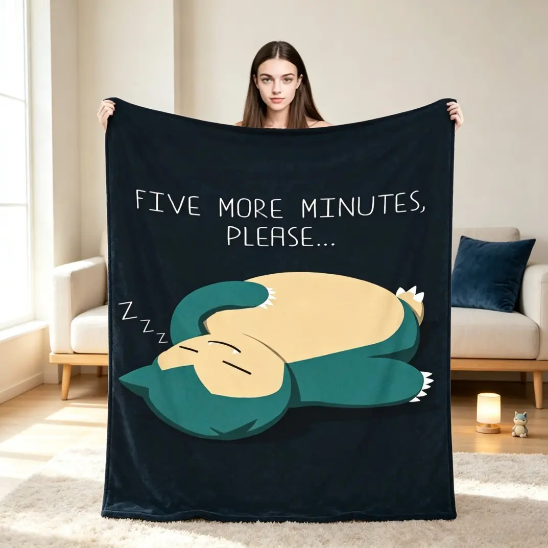 Snorlax Anime Cartoon Blanket, Ultra Soft Air-Conditioning Quilt, Flannel Throw Blanket, Soft Thin Style Warm Cozy Fleece Blanket, Multiple Sizes for Kids Boys Girls Adults, Travel Camping Sofa Bed Bedroom Decor Anime Fan Gift