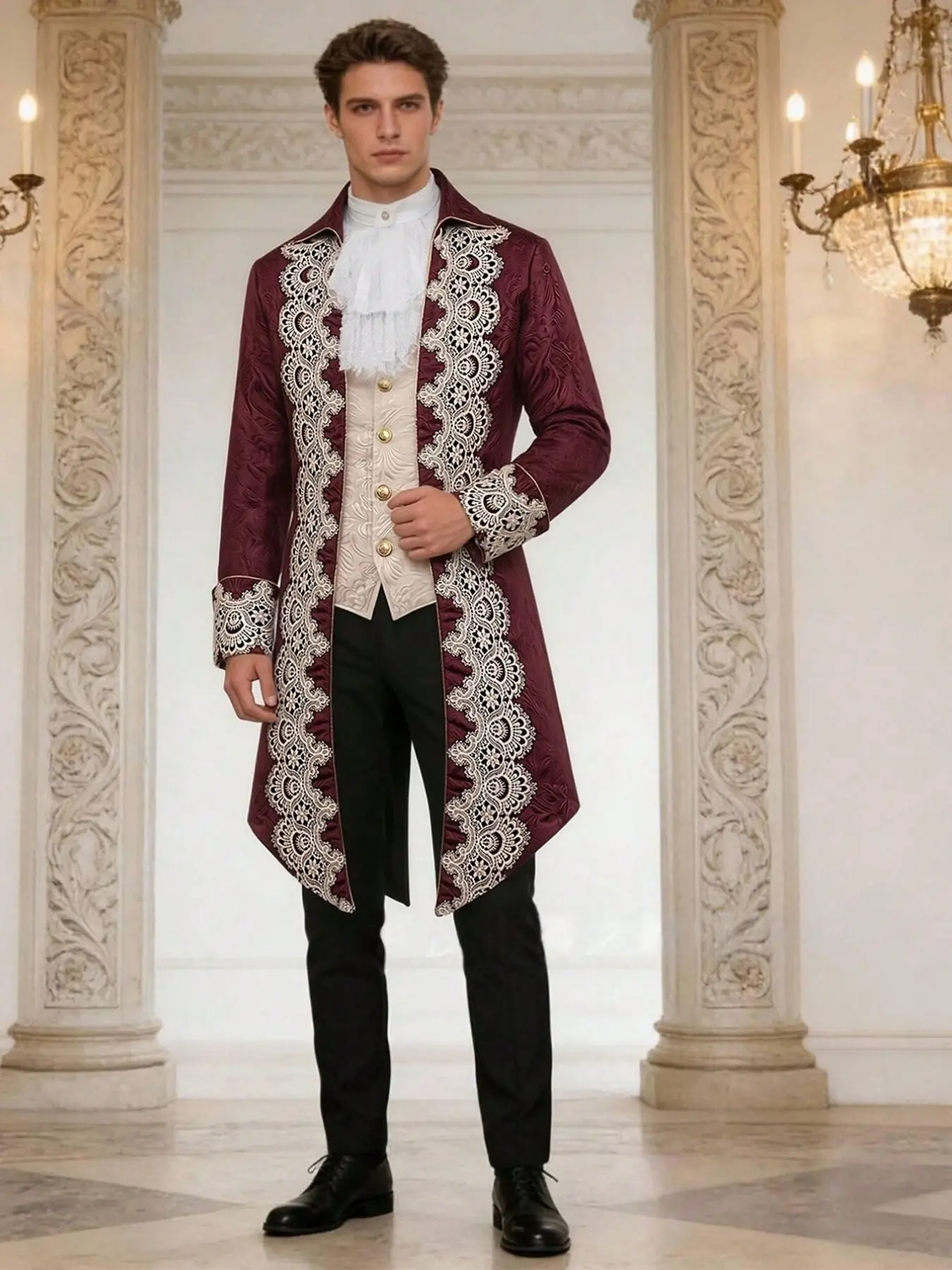 Men's Steam Punk Medieval Tailcoat, Gothic Victorian Frock Coat, Long Formal Jacket, Historical Costume, Elegant Outerwear