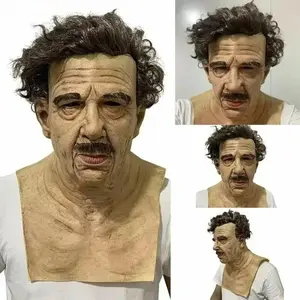 Old Man Mask Halloween Party April Fool’s Day Wrinkle Full For Head Mask Face Mask Party Supplies Thriller Cosplay Supplies