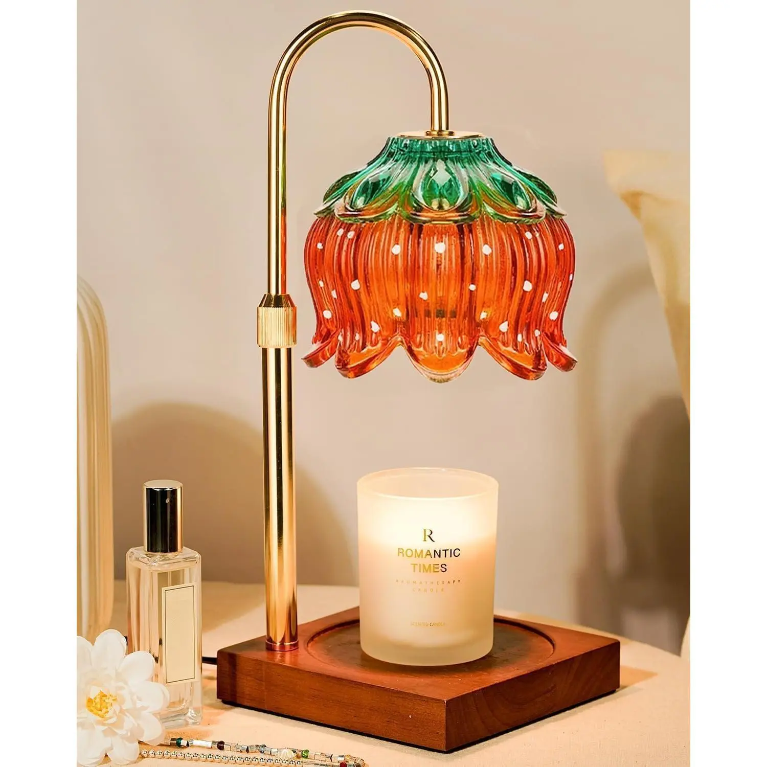 Strawberry Candle Warmer Lamp with Timer Dimmer, Adjtable Height Mothers Day Birthday Gifts for Women Mom Hoe Warming Gifts New Home Bedroom Decor, Cute Candle Warmer Light for Jar Candles