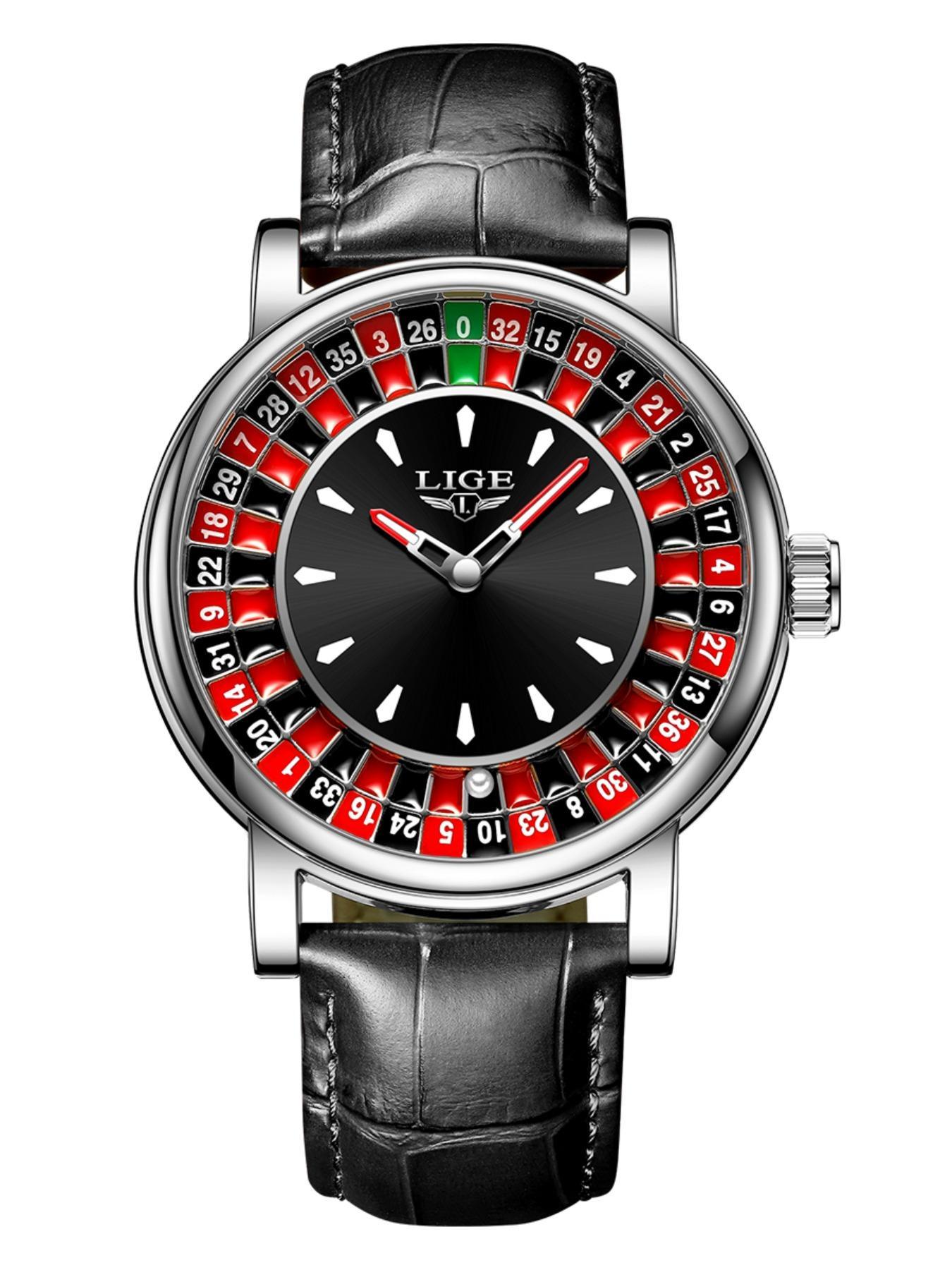 Men's Casual Round Dial Russian Roulette / 12 Zodiac Theme Interactive Analog Quartz Watch, Waterproof Wristwatch for Parties and Daily Wear, Analog Wristwatches
