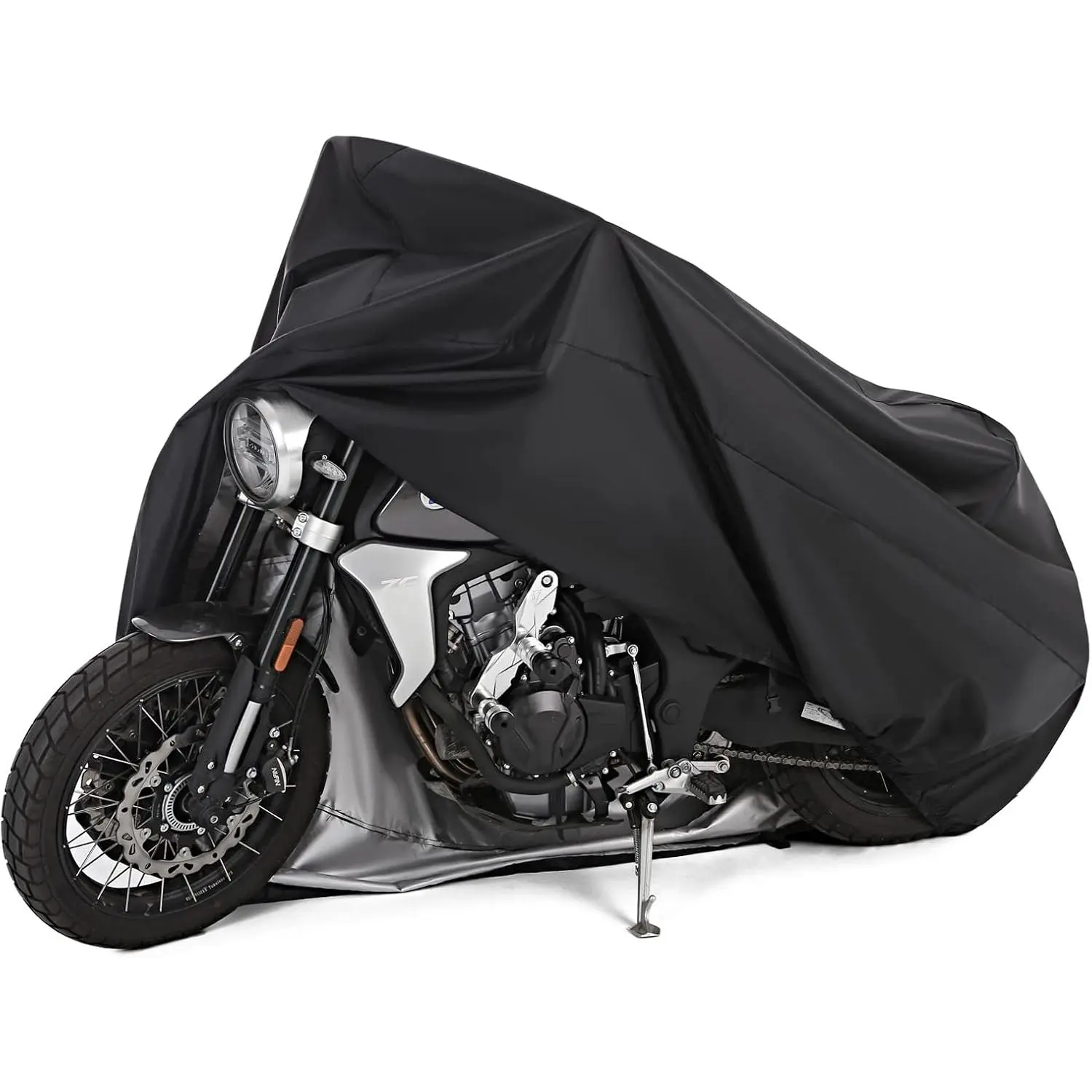 Motorcycle Cover All Season Universal Weather Waterproof Motorbike Cover with Lock-Holes & Storage Bag XXL Motorcycles Vehicle Cover for Harley Davidson, Honda, Suzuki, Kawasaki, Yamaha