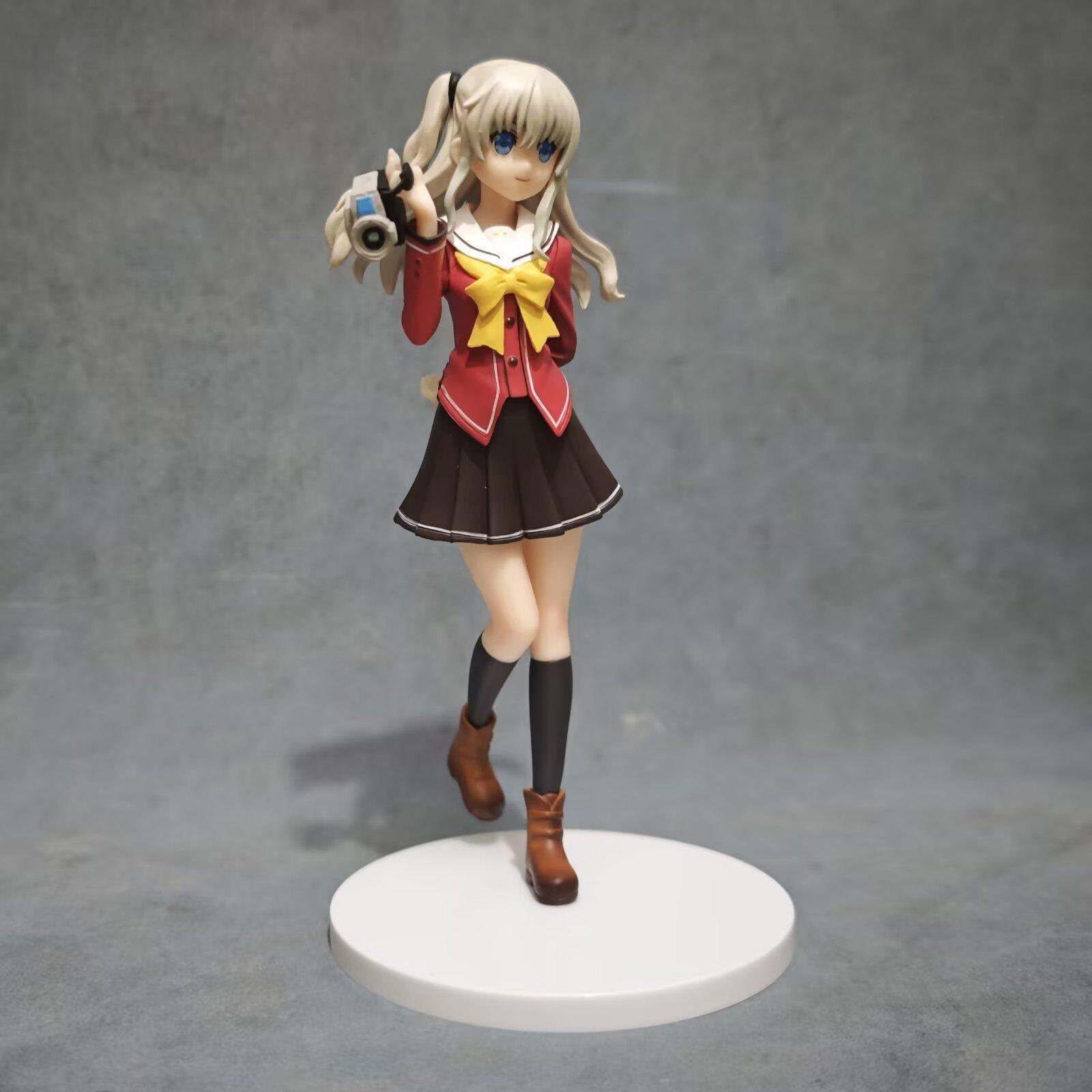 Charlotte Tomori Nao PVC Action Figure School Uniform Cute Girl Statue Model Anime Peripheral Desk Decor Gift Collectible Toy