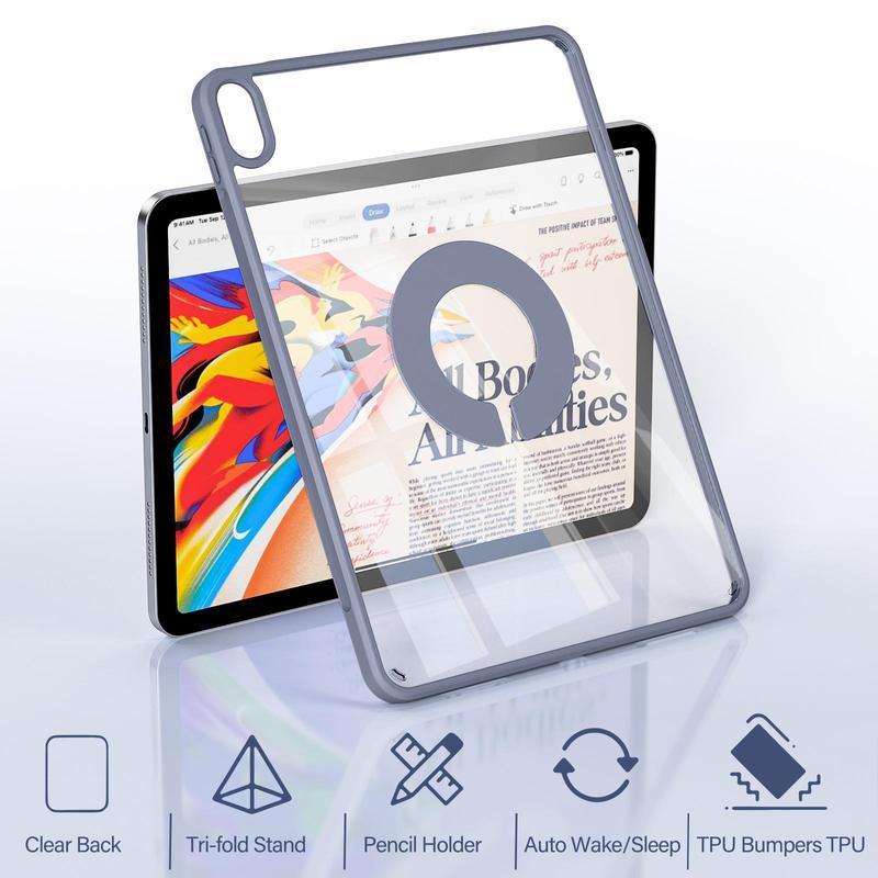 KENKE Magnetic Rotatable Detachable Tablet Case with Pencil Holder, Protective Flip Cover Compatible with iPad, Smart Tablet Accessories, Tablet Casing, Removable Cover, Tablet Covers