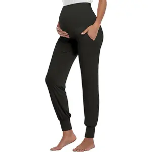 Women's Maternity Pants Stretchy Lounge Workout Sweatpants Casual Loose Comfy Pregnancy Joggers with Pockets